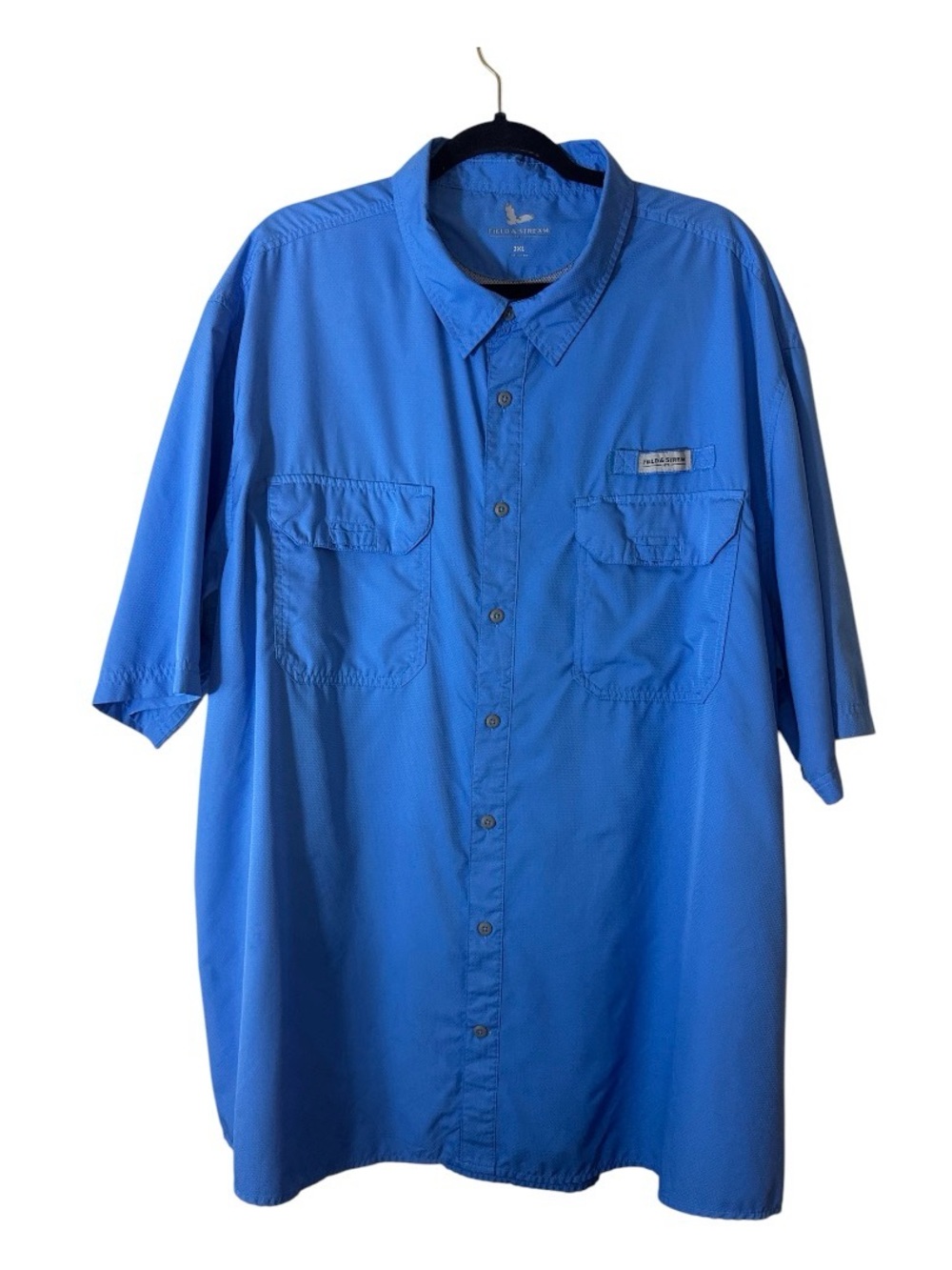 Field & Stream Men's Short-Sleeve Button-Down Shirt - Bright Blue Size 3X